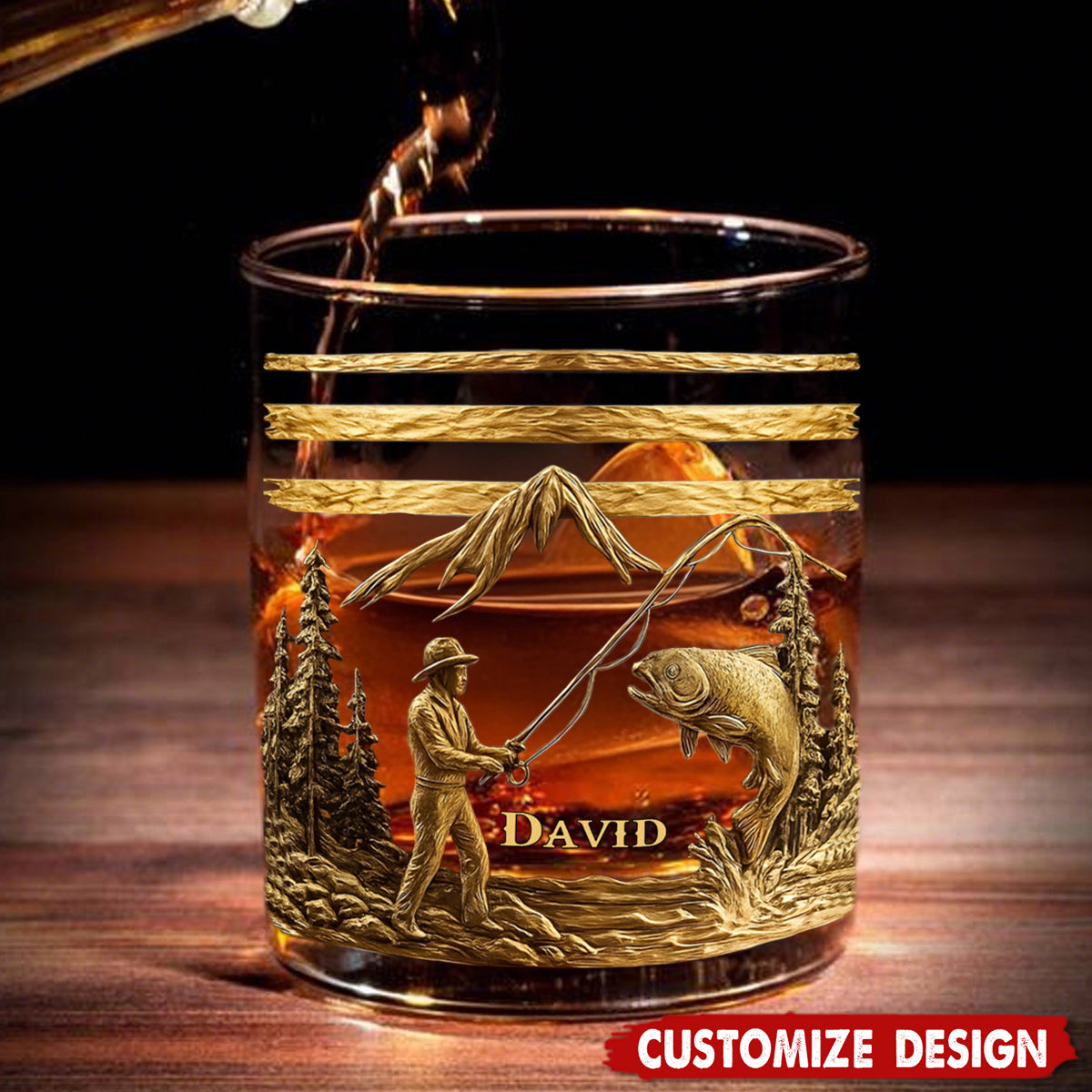 Fishing For Life - Personalized Fishing Whiskey Glass