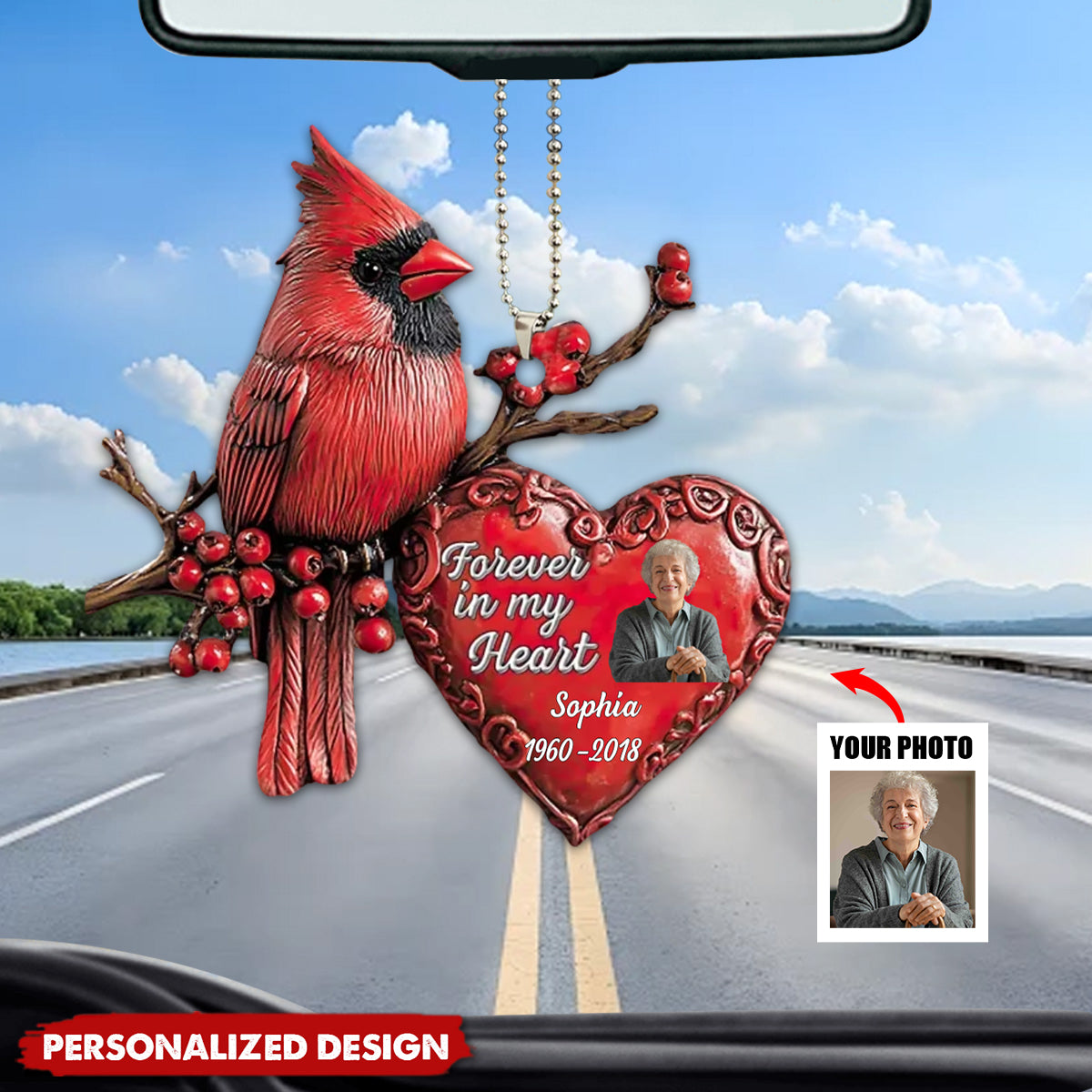 Forever In My Heart-Personalized Acrylic Car Hanger-Memorial Gift