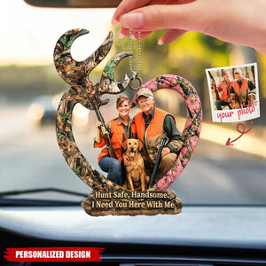 Couple Hunting-Personalized Photo Car Hanging Ornament-Gifts For Couple