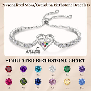 Personalized Birthstone Bracelets-Gift for Her Mom Wife