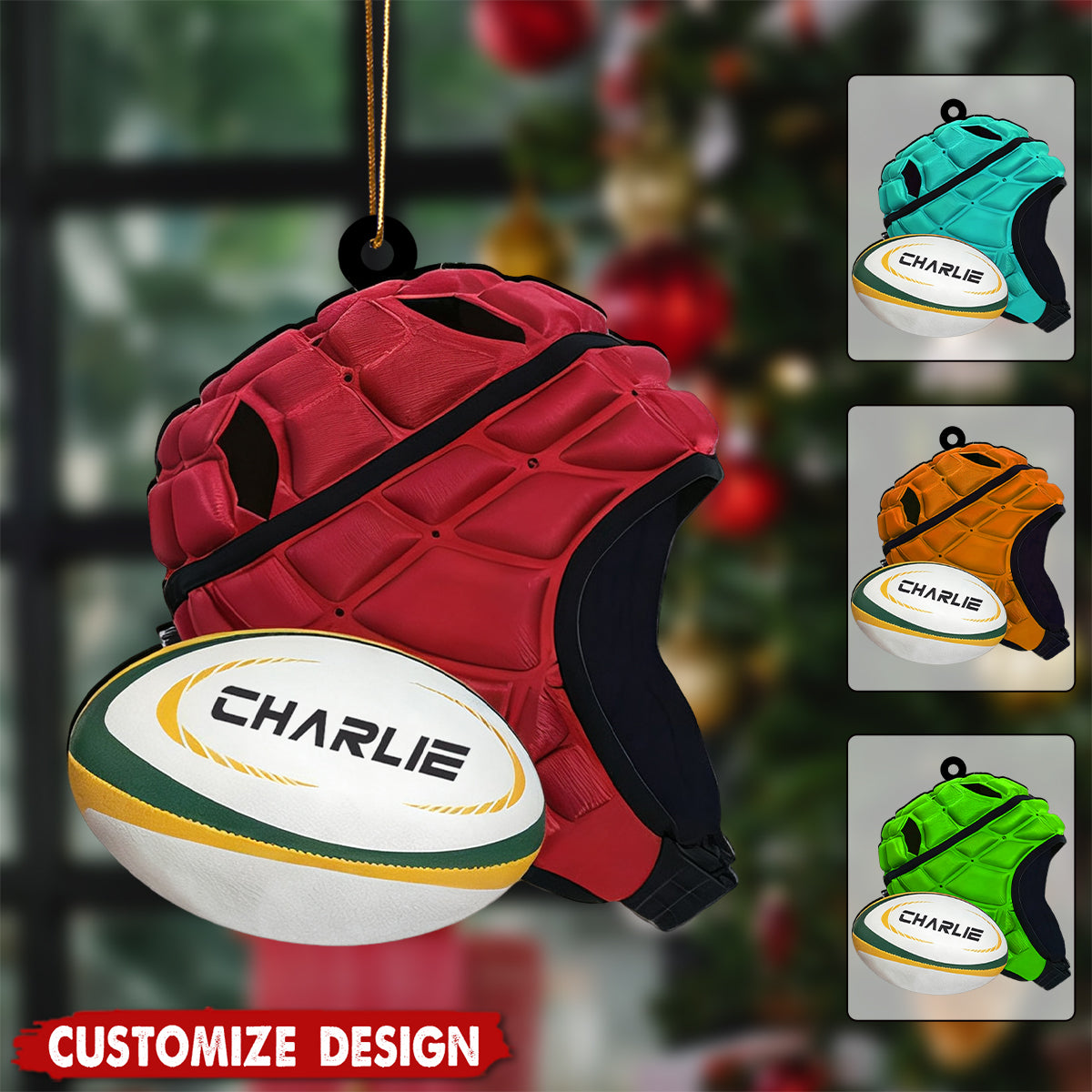 Personalized Rugby Christmas Ornament - Gift For Rugby Love