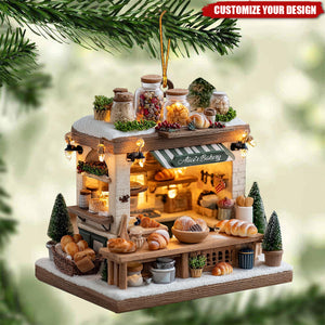 Personalized Bakery Christmas Ornament, Custom Name Bakery Keepsake 2025 Gift