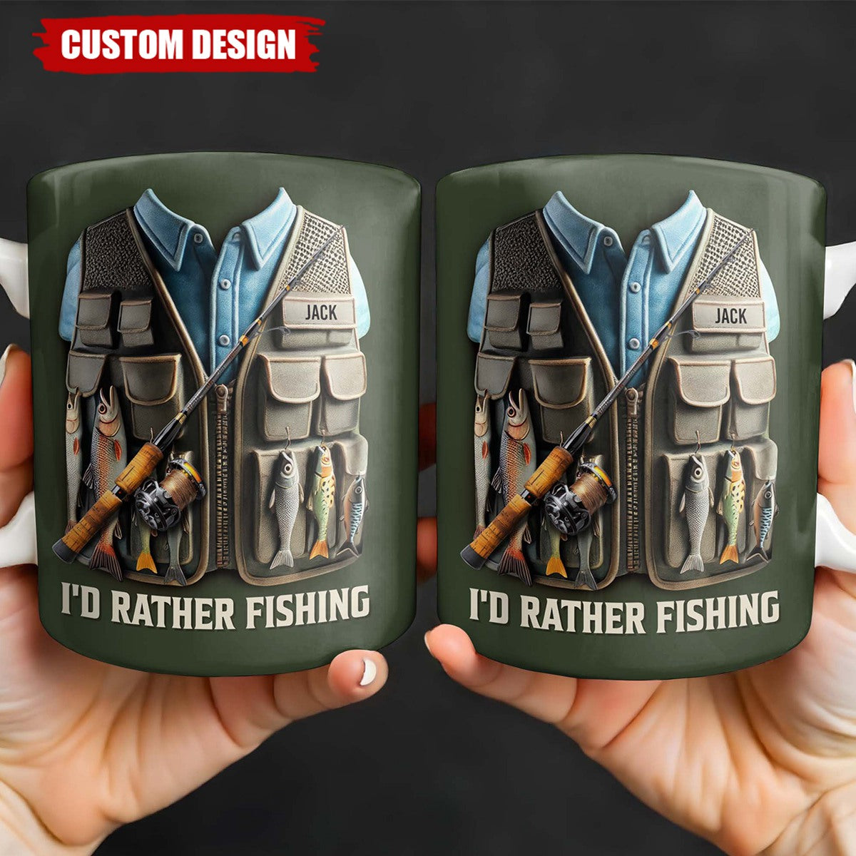 I'd Rather Be Fishing - Personalized Mug, Gift For Fishing Enthusiasts