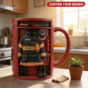 Firefighter Locker Mug - Personalized Gifts For Firefighter
