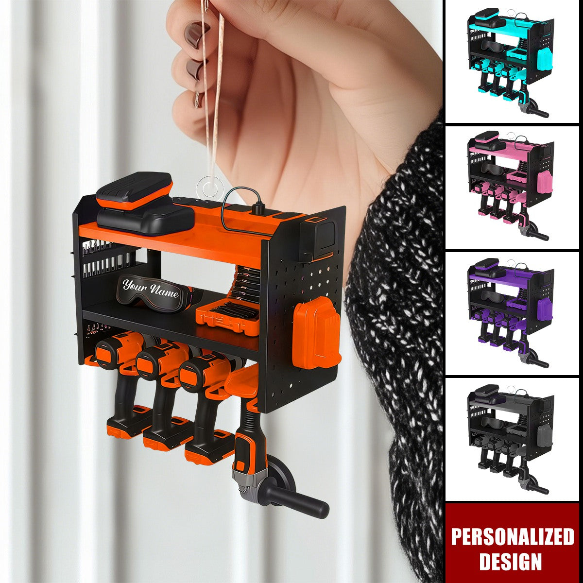 Personalized Mechanic Tool Box Ornament-Gift for Dad, Husband, Handyman