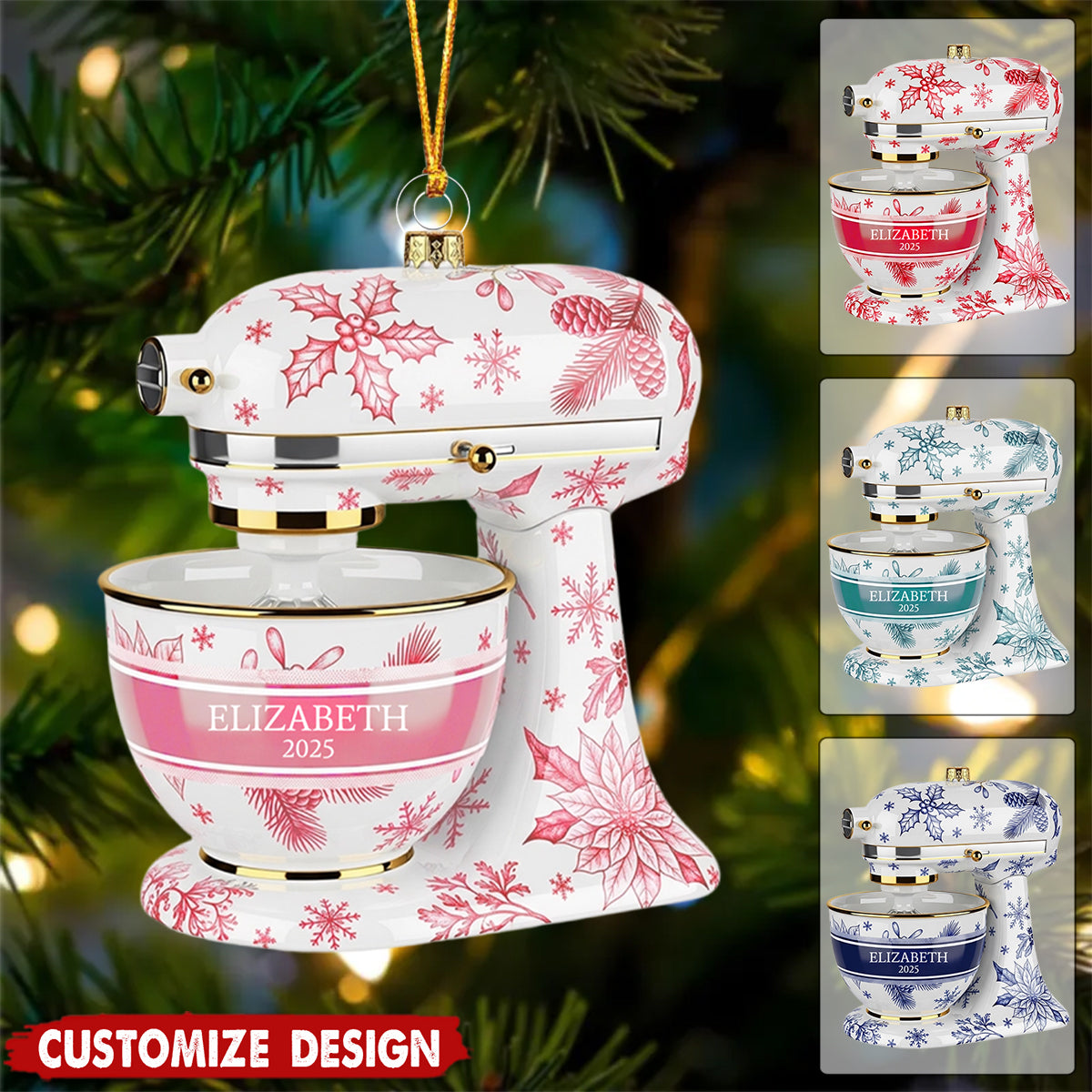 Baking Mixer Christmas Ornament Personalized Gifts For Bakers