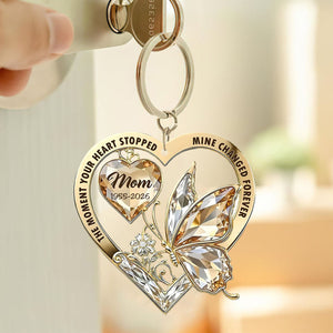 The Moment My Heart Changed Forever - Personalized Custom Keychain