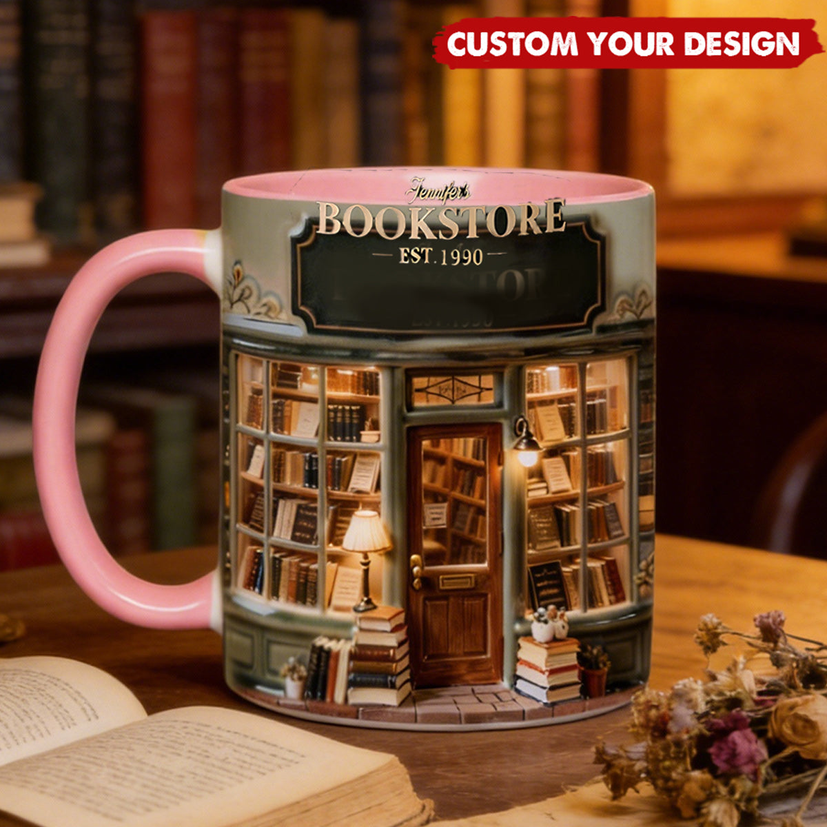 Love Books - Personalized Book Set Accent Mug