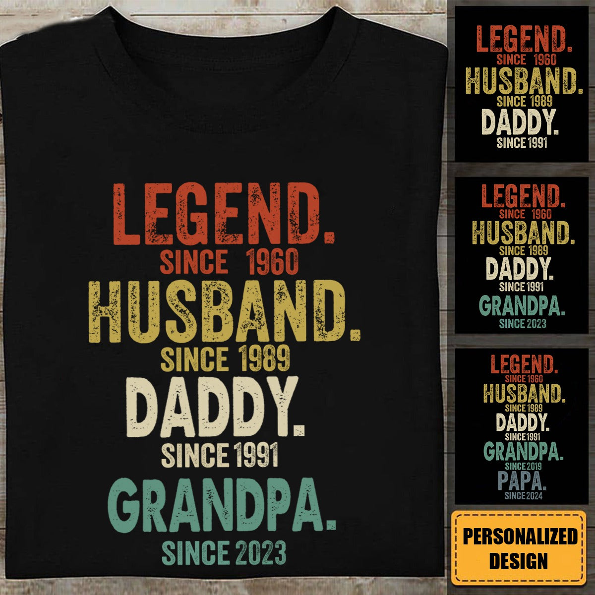 Legend Husband Dad Papa-Personalized Unisex T-shirt
