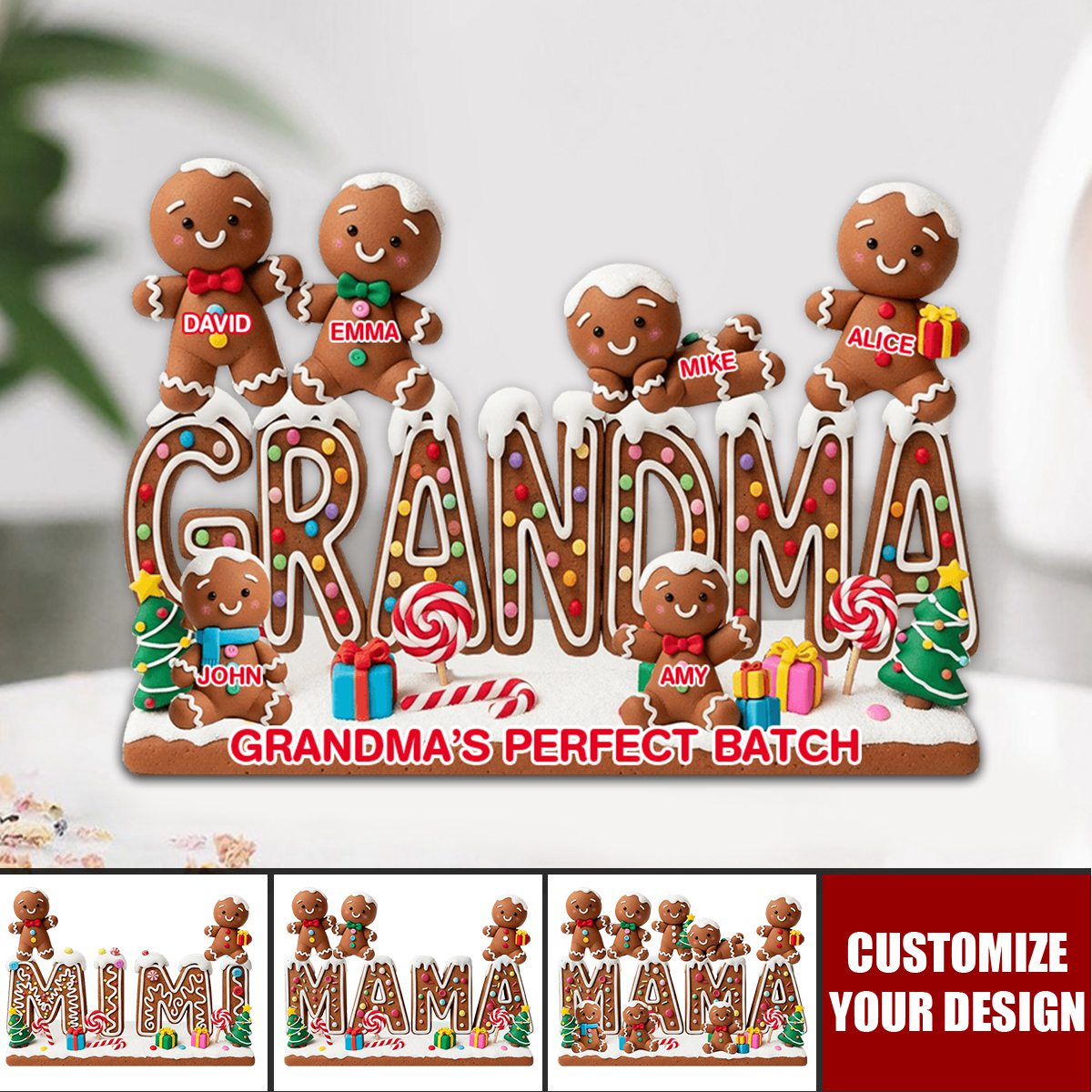My Perfect Batch Christmas Gift For Mom, Grandma,... - Personalized Grandma Custom Shaped Acrylic Plaque