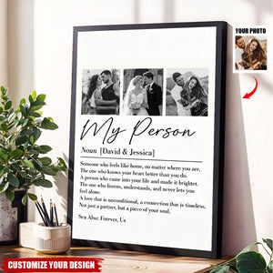 Personalized "My Person" Custom Couple Photo Canvas Poster