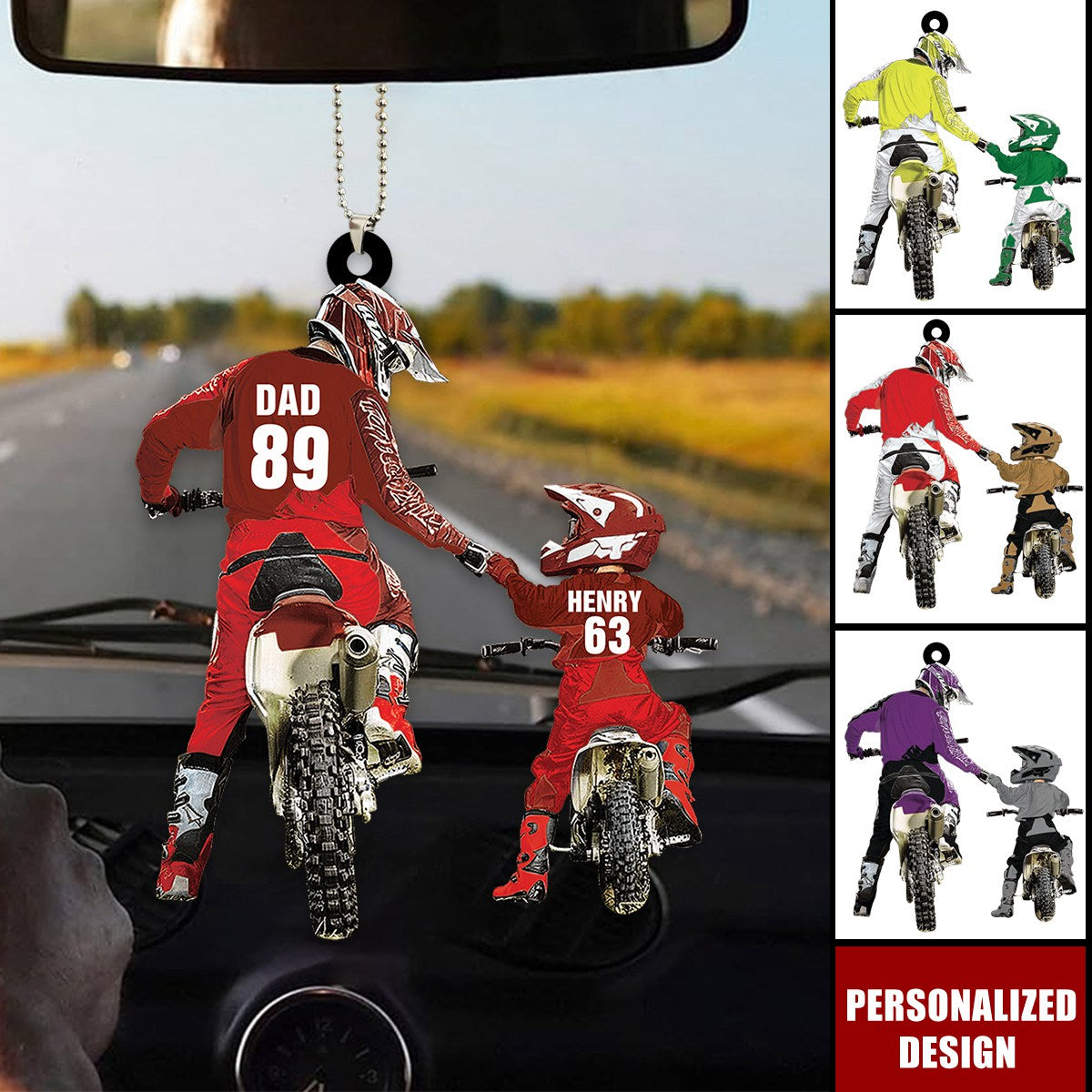 Personalized Motocross Racer Ornament-Dad And Kid Motocross Lovers Gift