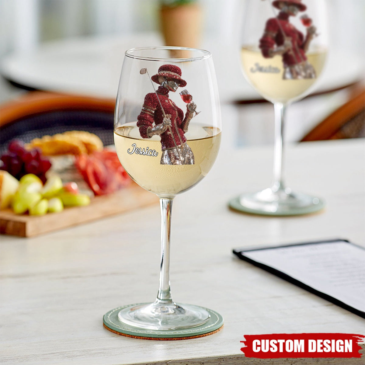 Golf And Wine - Personalized Golf Wine Glass With Long Stem