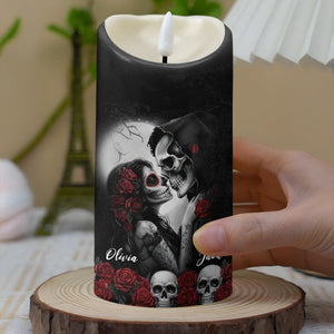 I Choose You, Skulls and Roses, LED Candle, Gift for Spouse and Partner