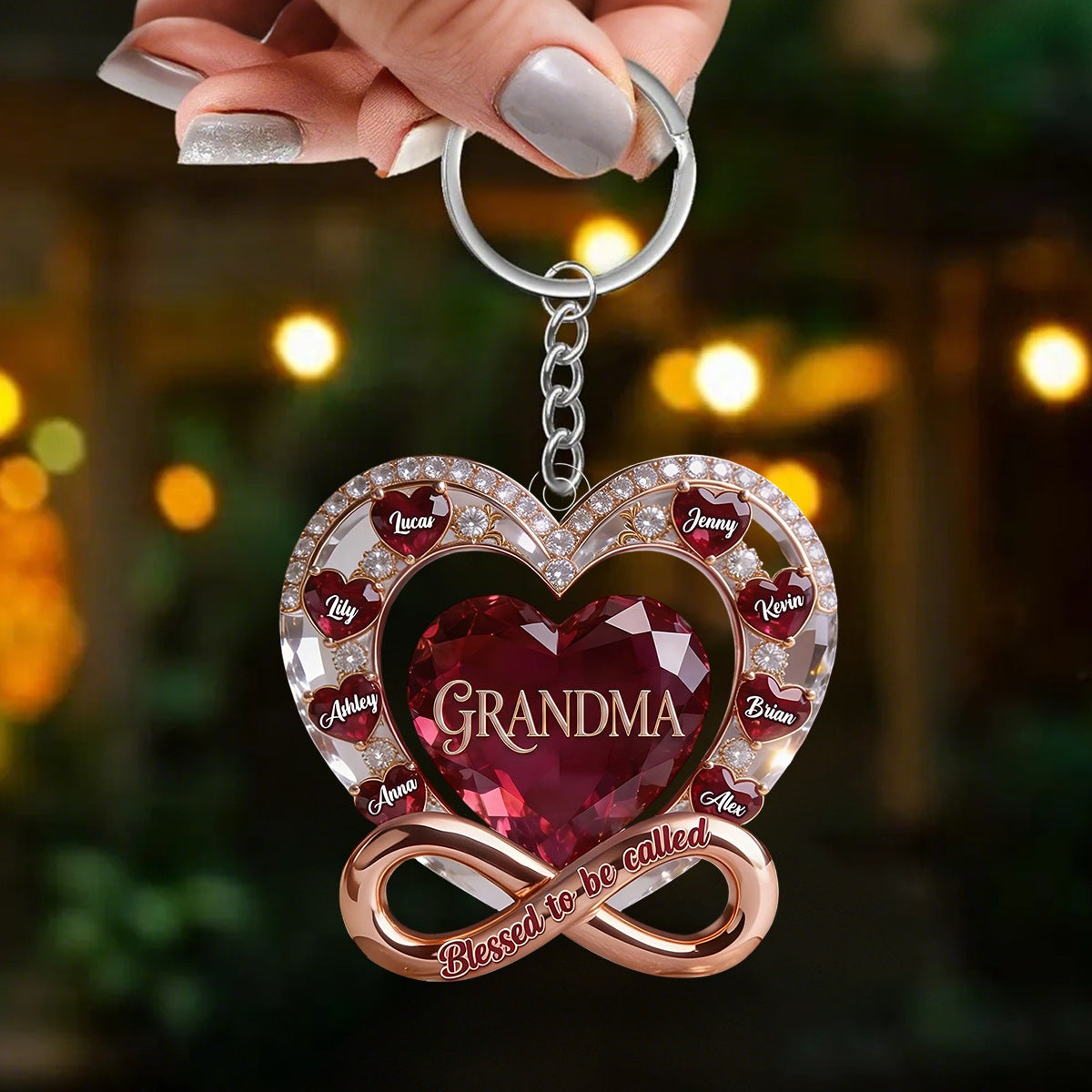 Blessed To Be Called Mom Acrylic Keychain Personalized Gifts For Mom Grandma