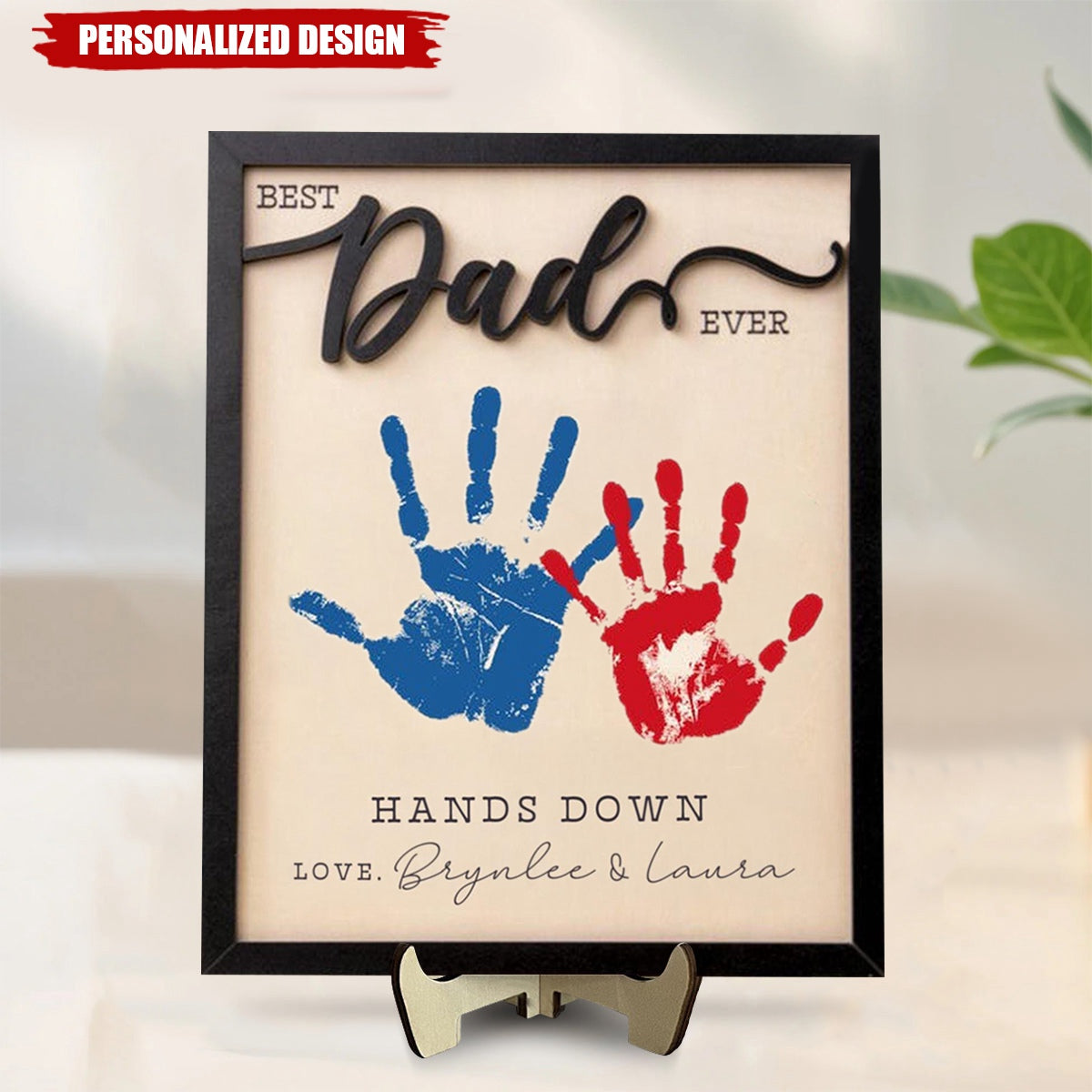 Personalized Fathers Day Gift From Kids DIY Handprint Sign-Gift for Dad and Grandpa