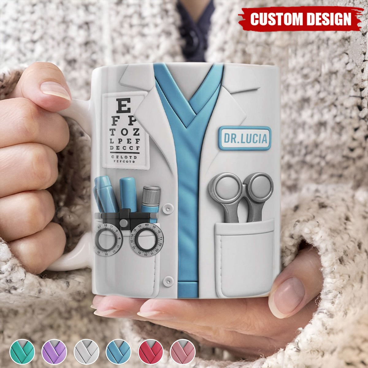 Celebrate Your Favorite Doctor, Ophthalmologist Essential Medical Tools Coffee Mug, Gift For Healthcare Professionals