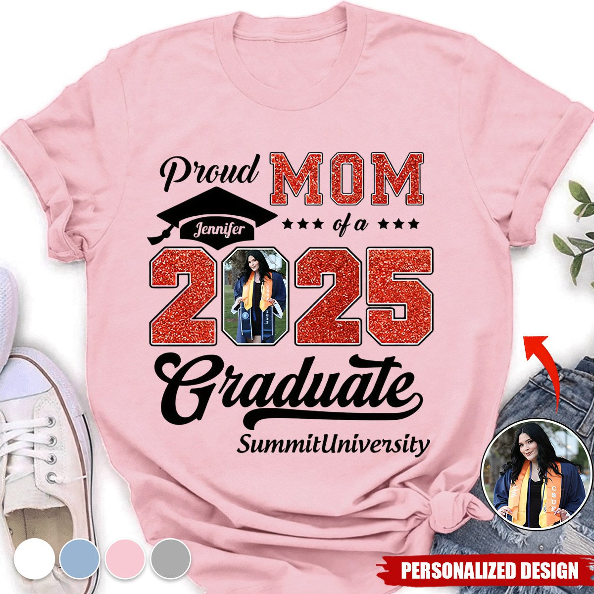 Proud Family Graduate 2025-Personalized T-Shirts-Graduation Gift