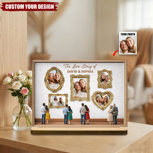 The Love Story Of Ornate Frame Plaque,Personalized Wood Plaque,Gift For Couples
