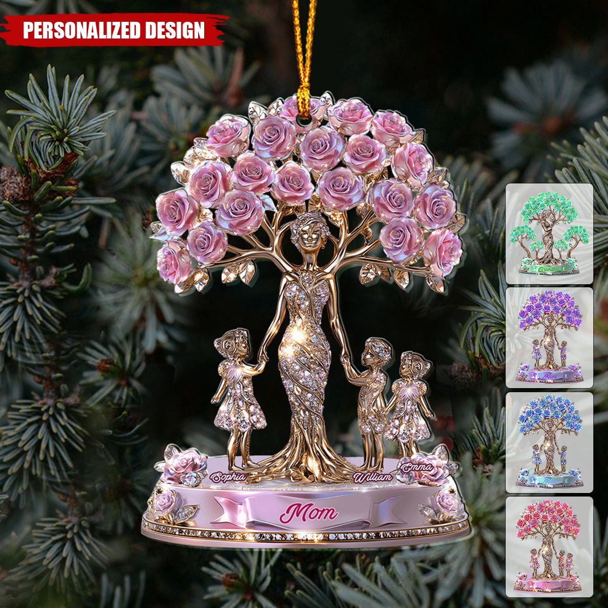 The Love Between Mother And Her Kids-Personalized Mother Transparent Ornament