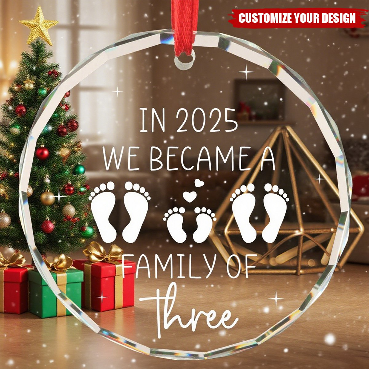 Newborn Baby Gifts for Couples in 2025 We Became a Family of Three Baby's First Christmas Ornament First Time Parents Mom Dad Gifts