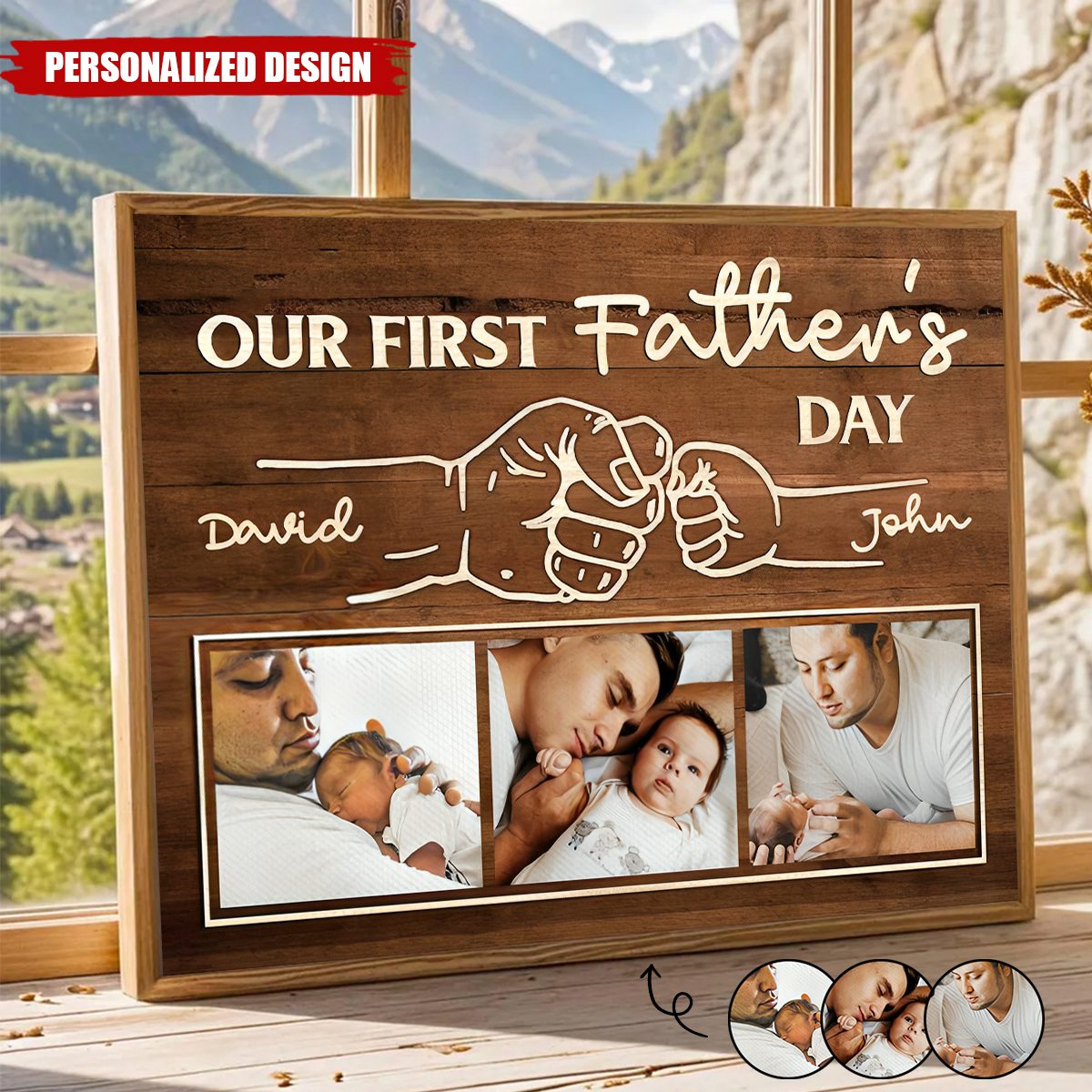 First Father’s Day Fist Bump-Personalized Poster-Gift For Dad
