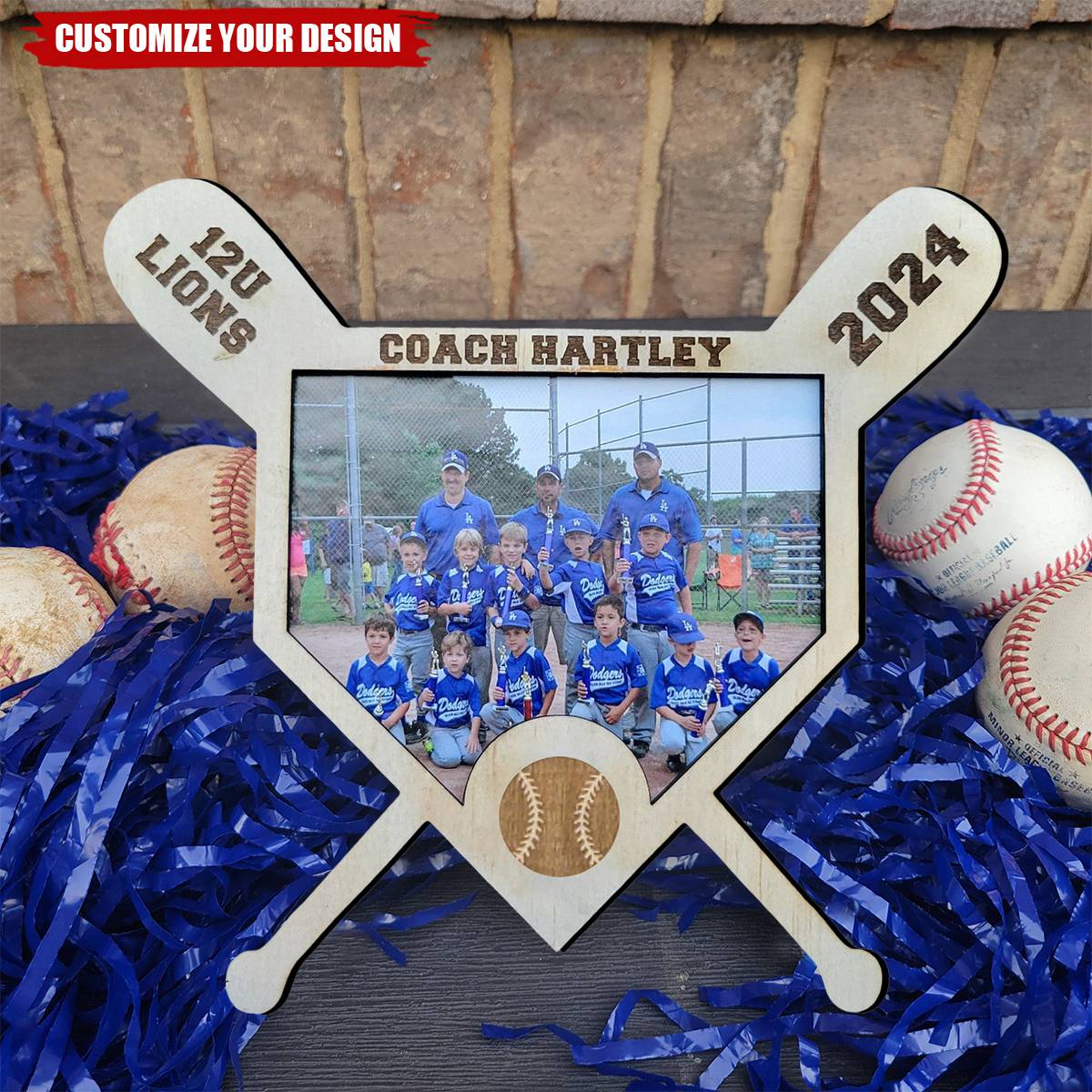 Personalized Photo Plaque for Baseball Lovers, Season End Gift for Baseball or Softball Coach