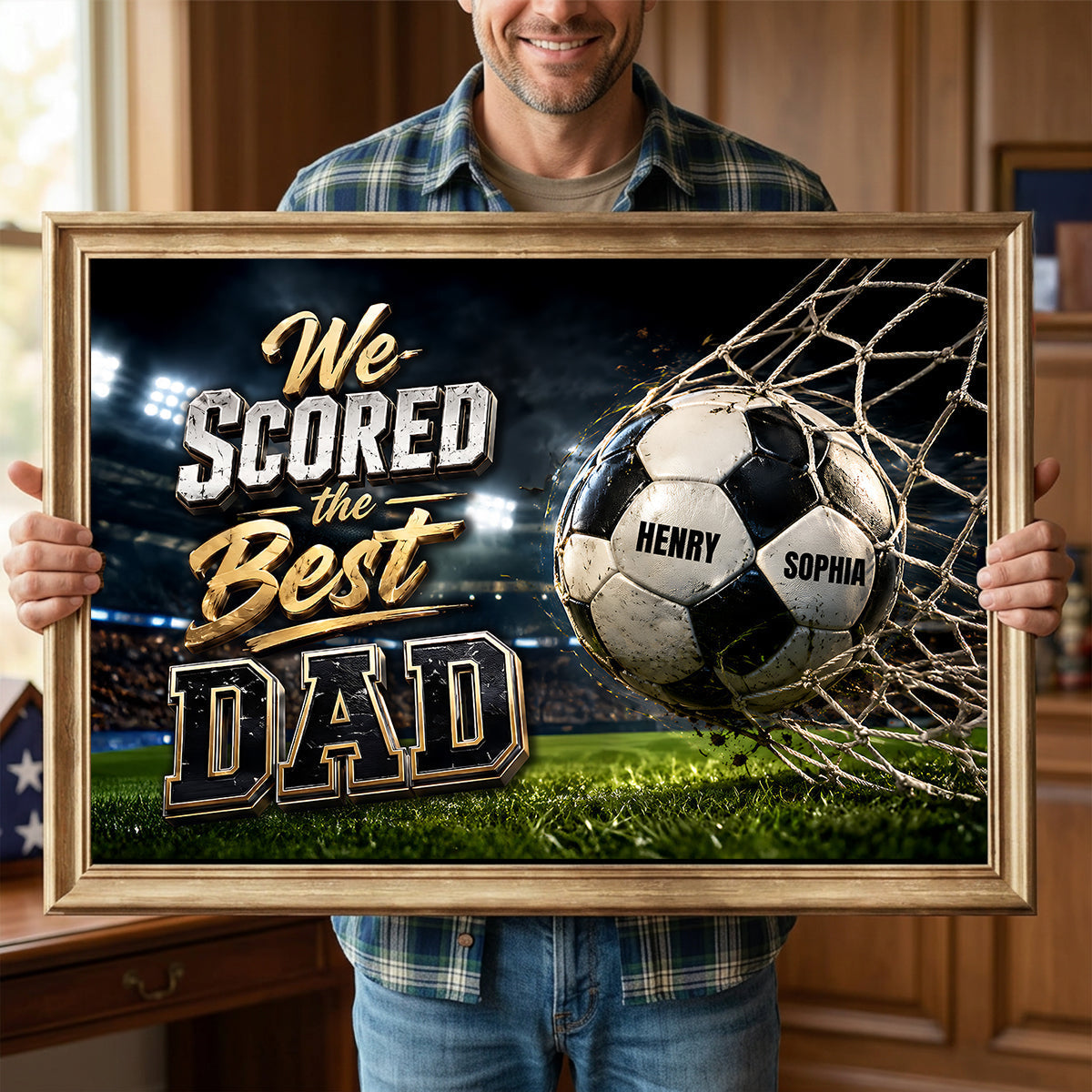 We Scored The Best Dad - Personalized Custom Soccer/Football Canvas Poster