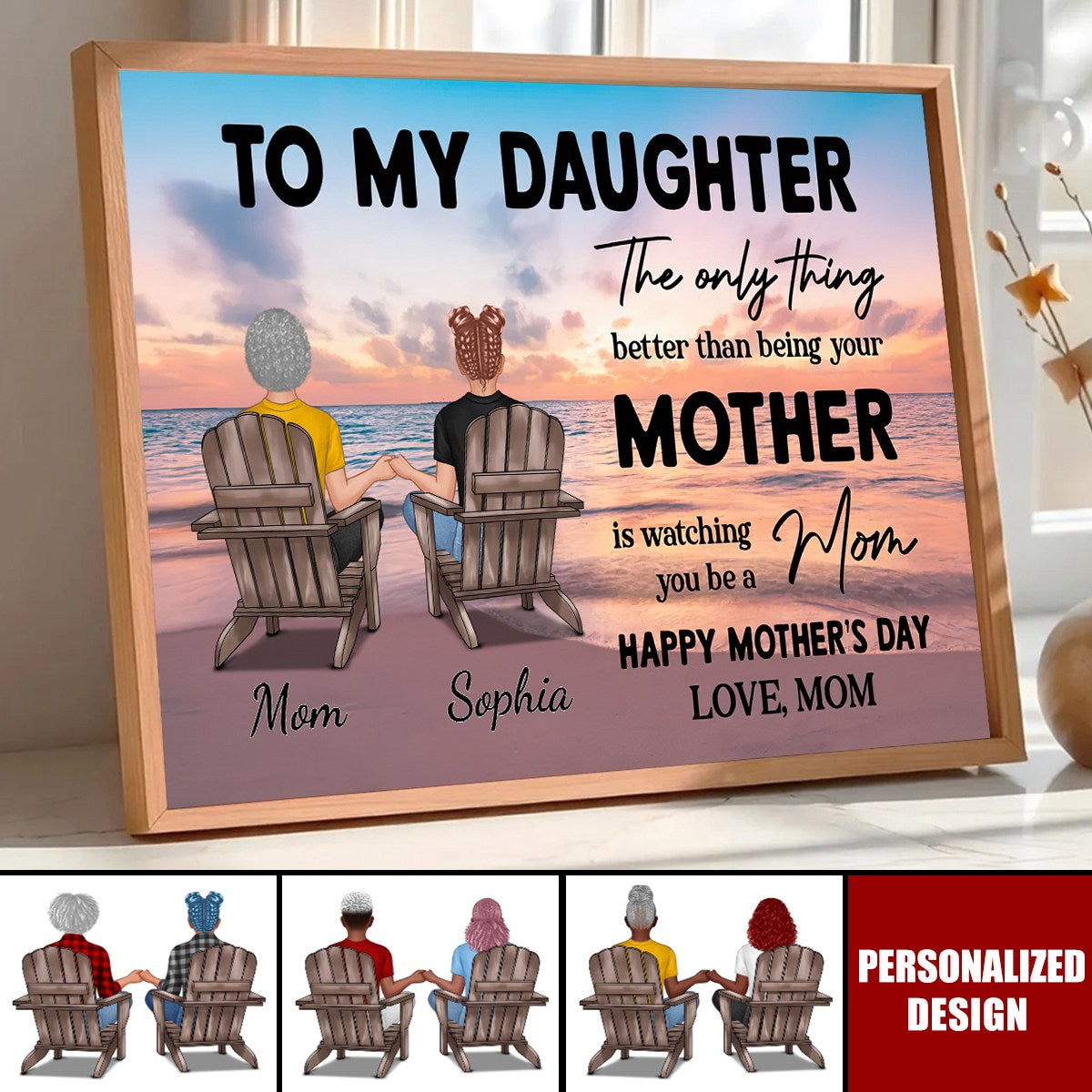 Beach Landscape To My Daughter From Mom-Personalized Poster-Mother's Day Gift