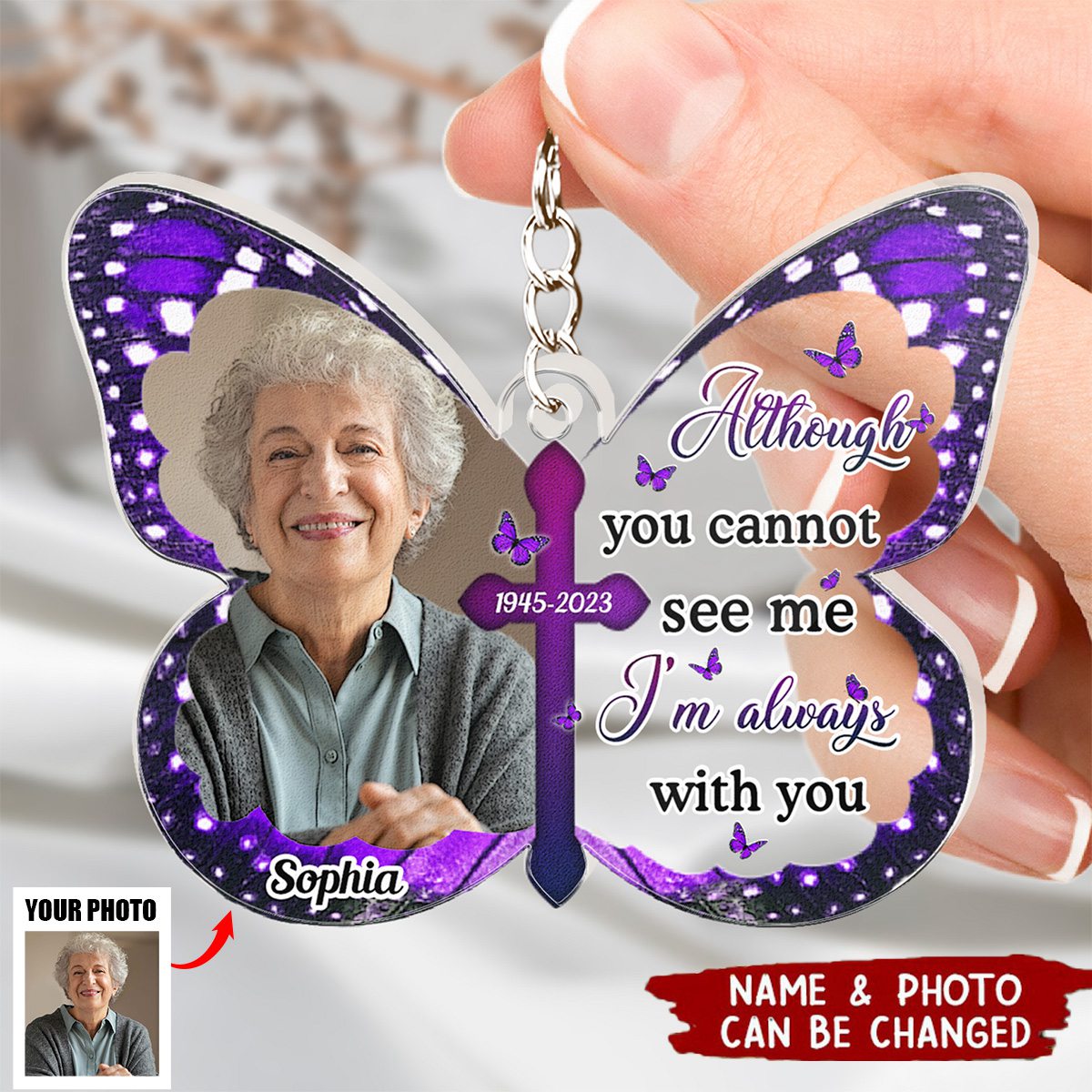 Always With You - Personalized Acrylic Photo Keychain
