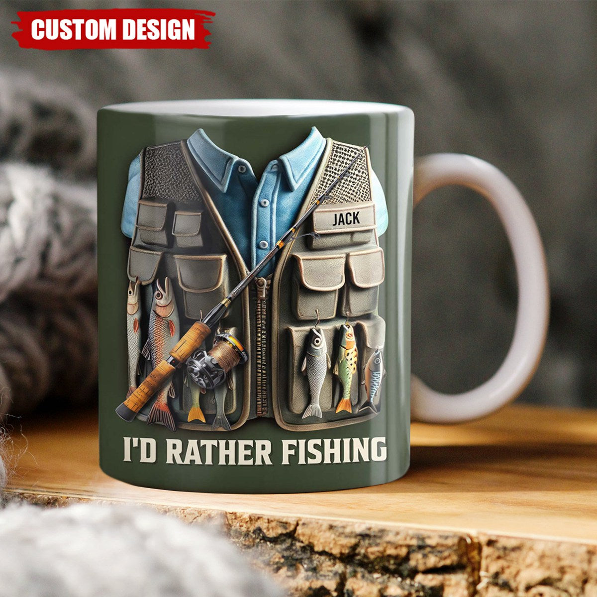 I'd Rather Be Fishing - Personalized Mug, Gift For Fishing Enthusiasts