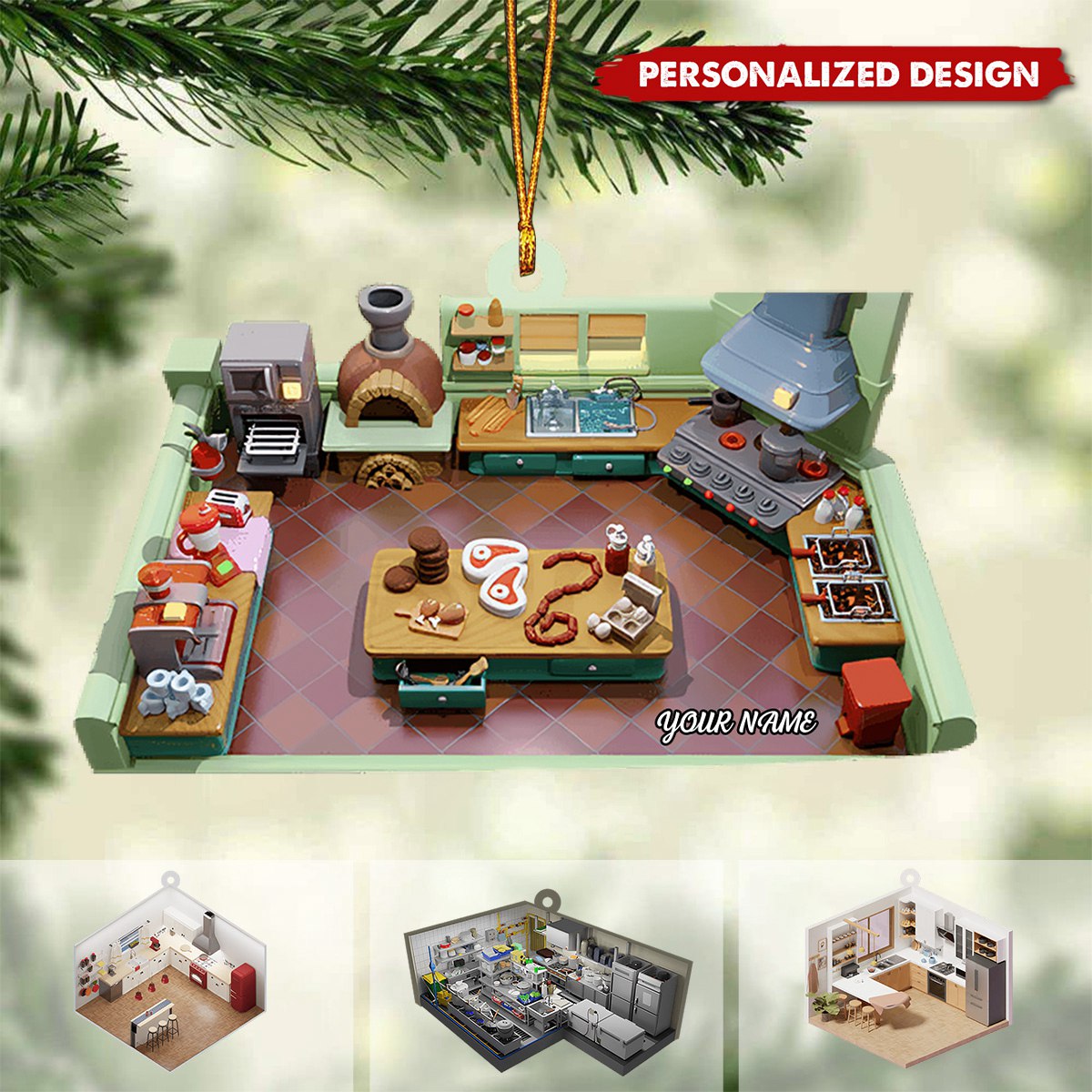 Personalized Kitchen Christmas Ornament-Gifts For Cook Chef-2024 New Release