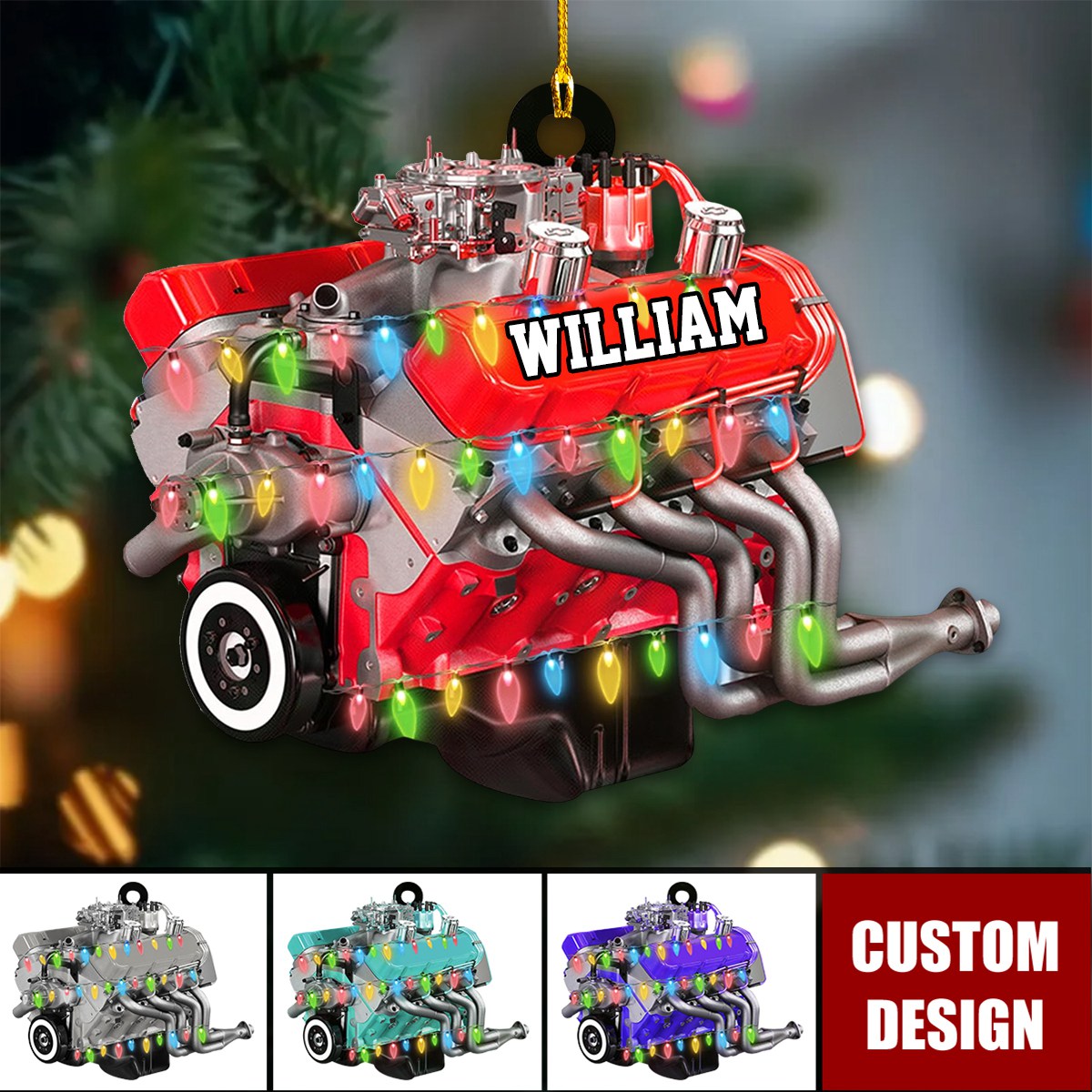 Personalized Drag Racing Engine Christmas Ornament, Gift For Racing Lovers - 2024 New Release