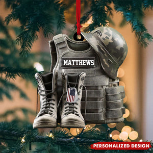 Personalized Veteran Military Christmas Ornament-Gift For Dad Grandpa
