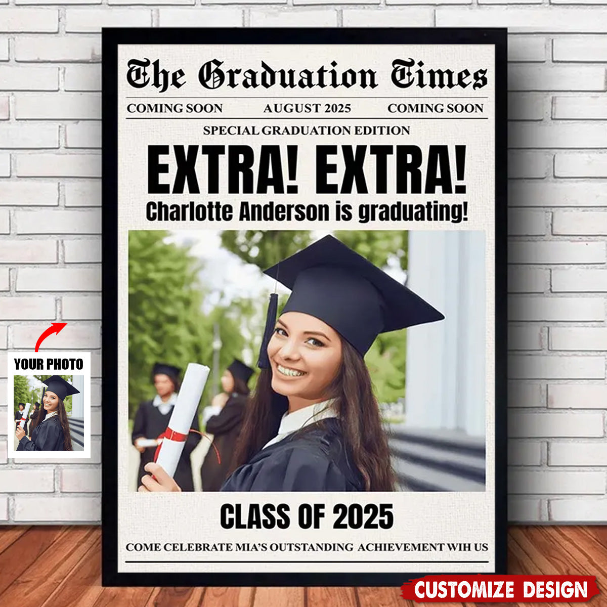 Personalized Poster Newspaper Graduation,Senior Graduation