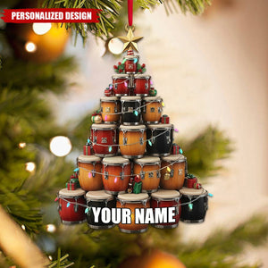 Personalized Conga Drum Christmas Ornament-Gift For Drummer