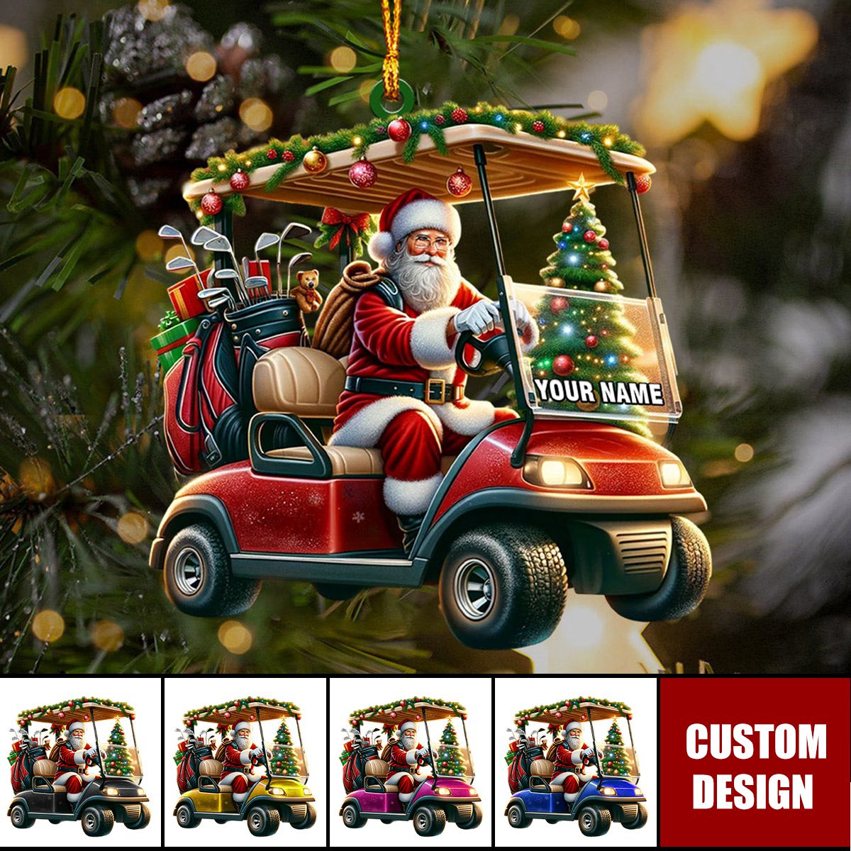 Santa Coming Home Decor Christmas Ornament, Personalized Ornament