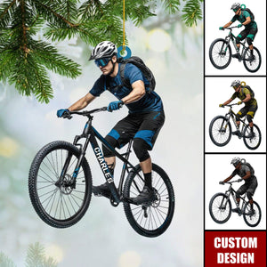 Personalized Mountain Bike Lover Christmas Ornament