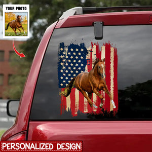 Personalized horse flag printed Decal gift for horse lovers