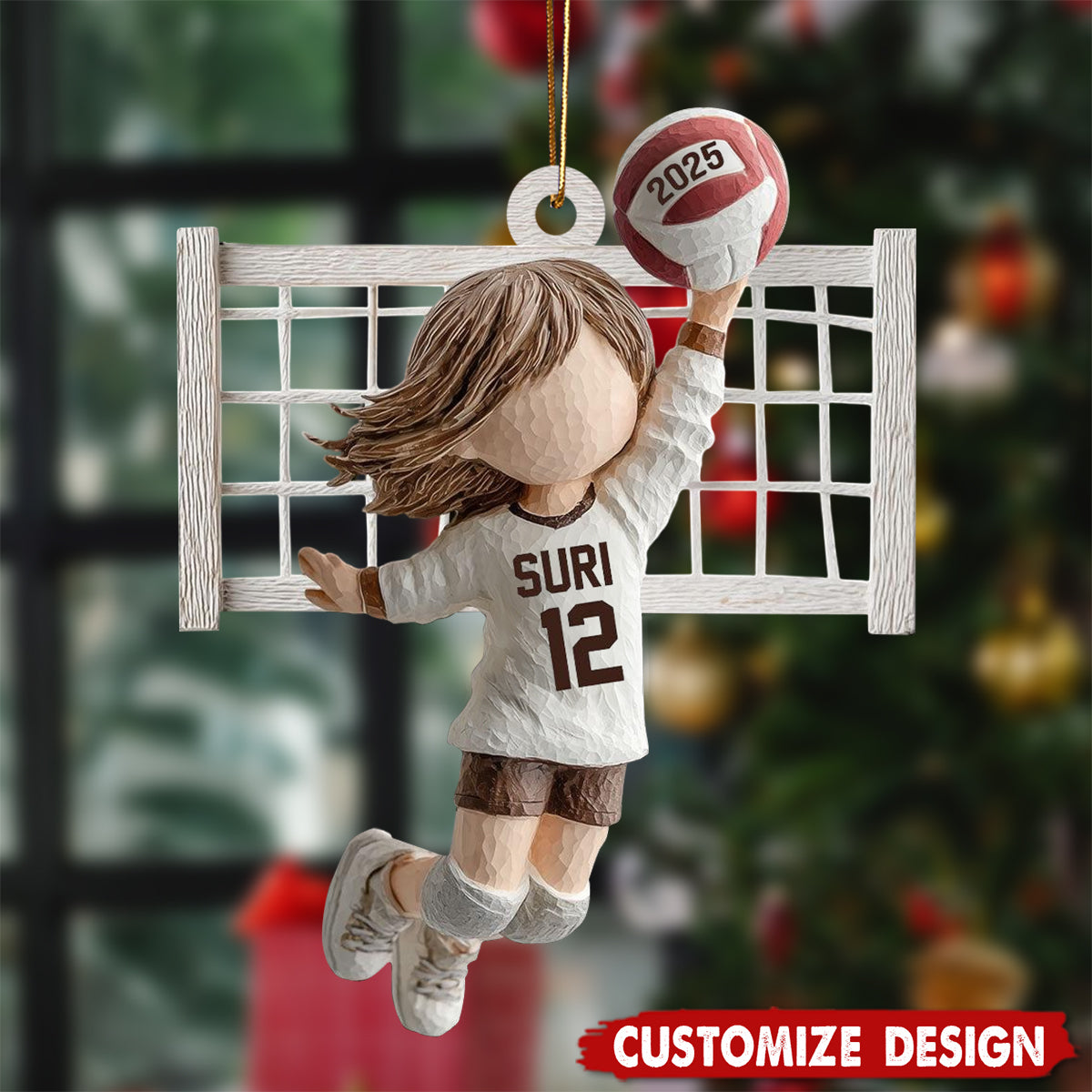 Personalized Volleyball Christmas Ornament - Gift for Girl Volleyball Player