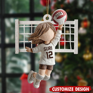Personalized Volleyball Christmas Ornament - Gift for Girl Volleyball Player