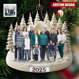 Personalized Upload Family Photo Acrylic Christmas Ornament