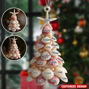 Seashell Christmas Tree - Personalized Family Ornament