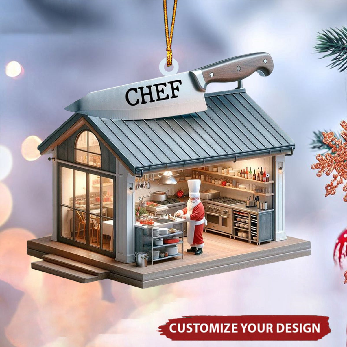 Personalized Chef Kitchen Christmas Ornament - 2024 New Release Unique Gift Ornament for Chefs