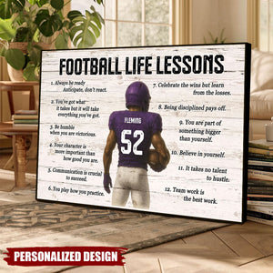 Personalized Football Life Lessons Poster-Gift For Son Teen Boy