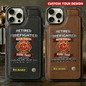 Personalized Retired Firefighter Wallet Phone Case