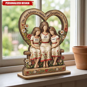 Rooted in Love Mother Daughters-Personalized Wooden Plaque-Gift For Mom
