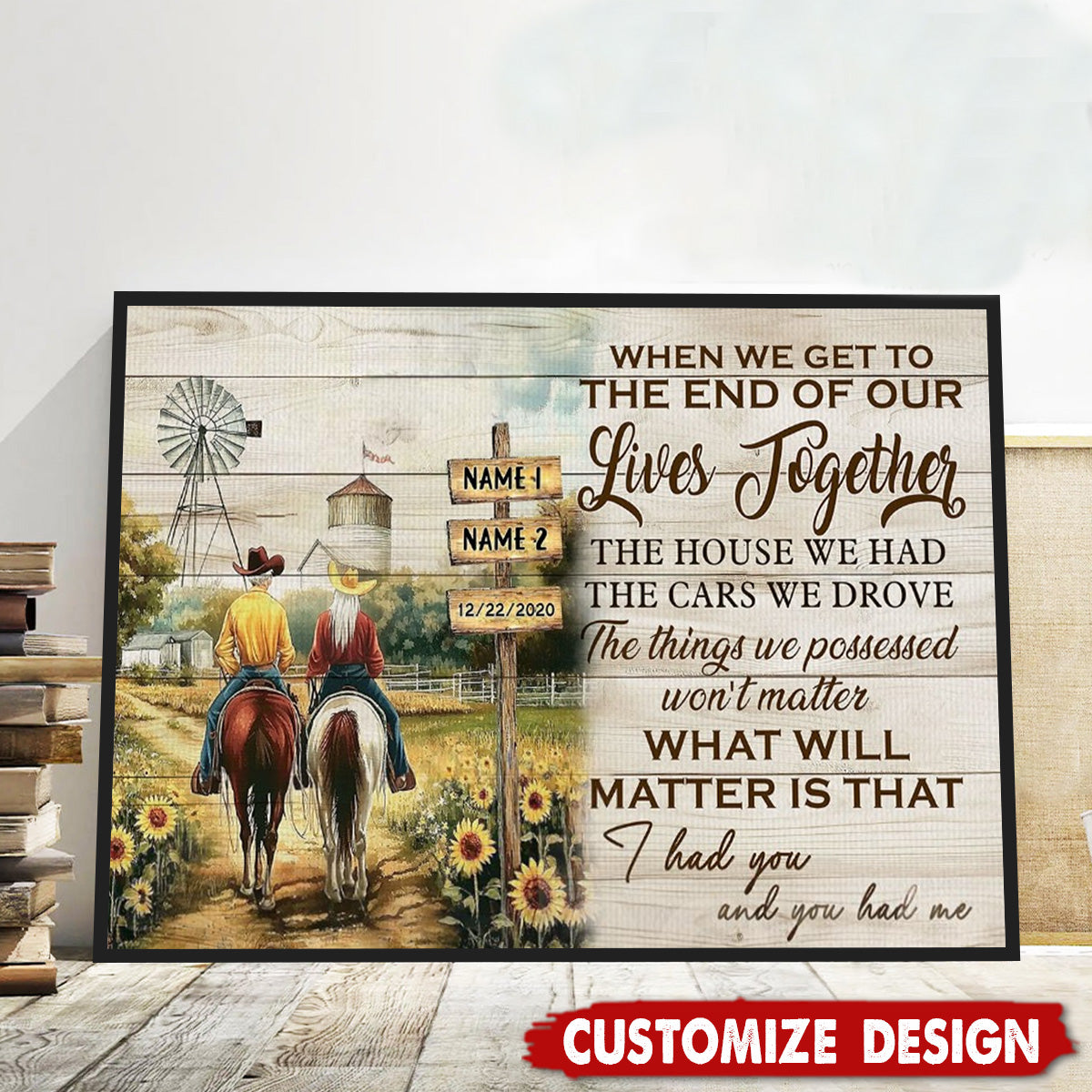 When We Get To The End Of Our Lives Together-Personalized Vintage Couple Cowboy & Cowgir Poster-Gift For Rodeo-Loving Couple