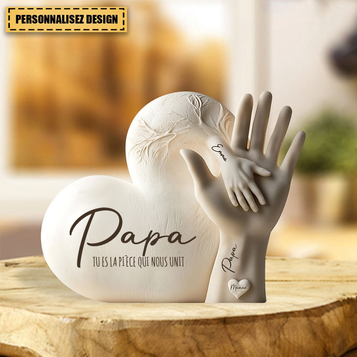 Papa Tu Es La Pièce Qui Nous Unit - Plaque Personnalisée En Acrylique, Cadeau Pour La Fête Des Pères