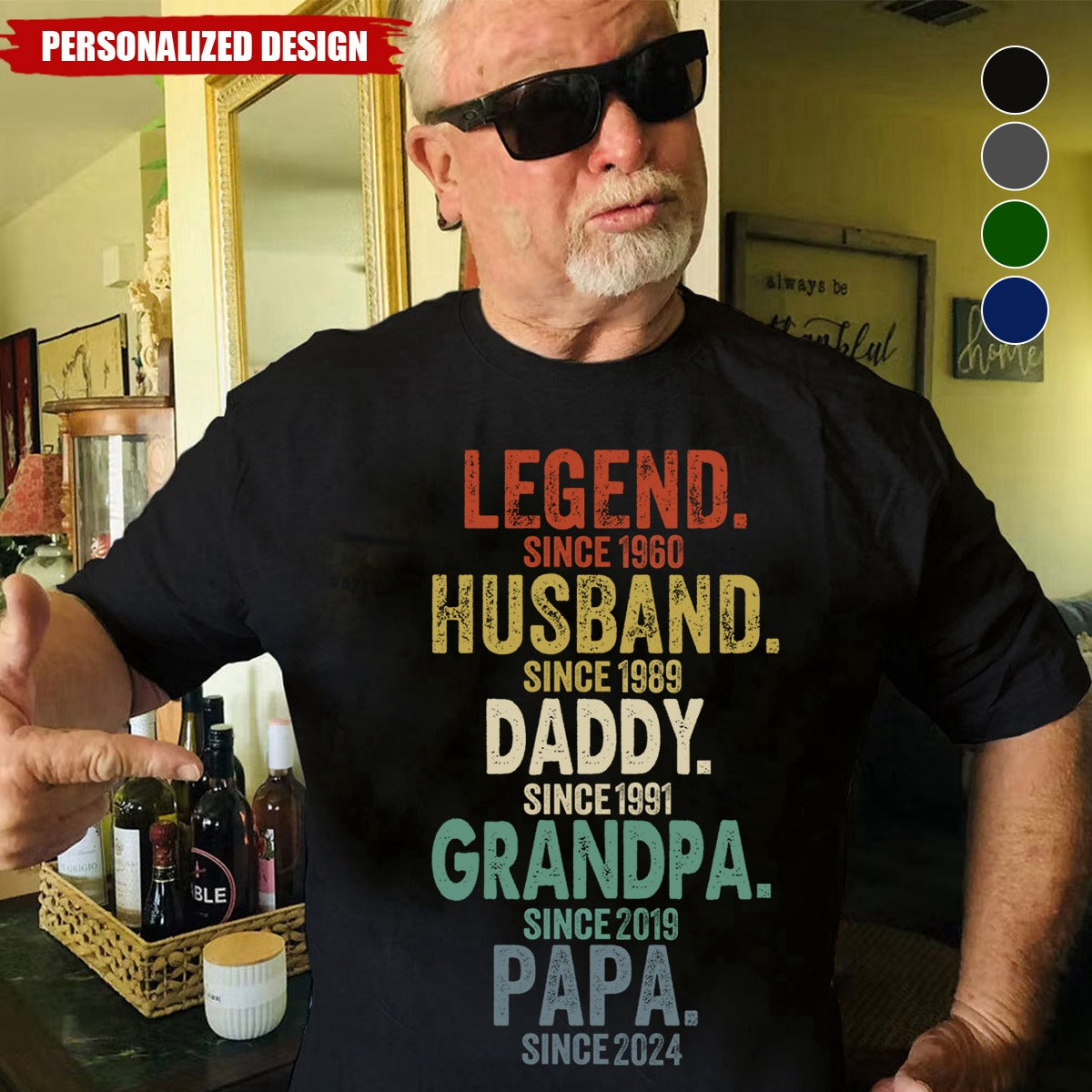 Legend Husband Dad Papa-Personalized Unisex T-shirt